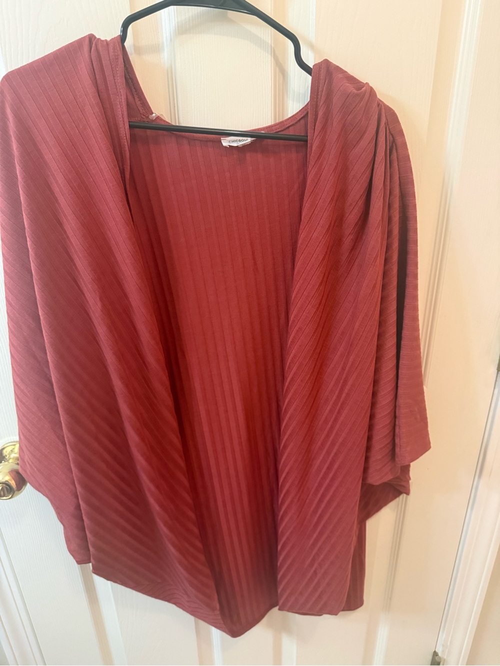 Women’s Chicsoul Open Front Ribbed Kimono Cardigan